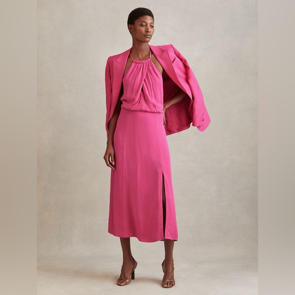 Reiss Dresses & Skirts - NWT REISS Elliana Drape Front Midi Dress in Pink